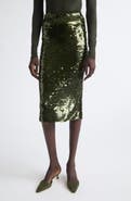 Carolina Herrera Sequin Knit Pencil Skirt
