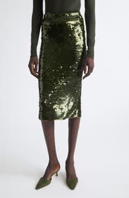 Carolina Herrera Sequin Knit Pencil Skirt