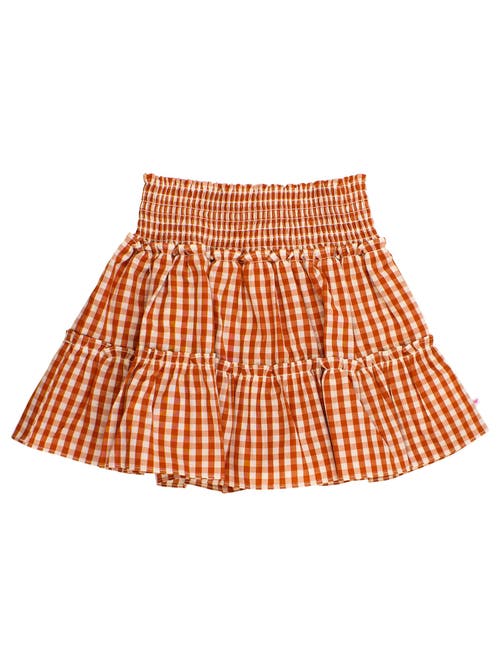 Rufflebutts Kids' Smocked Twirl Skirt In Orange