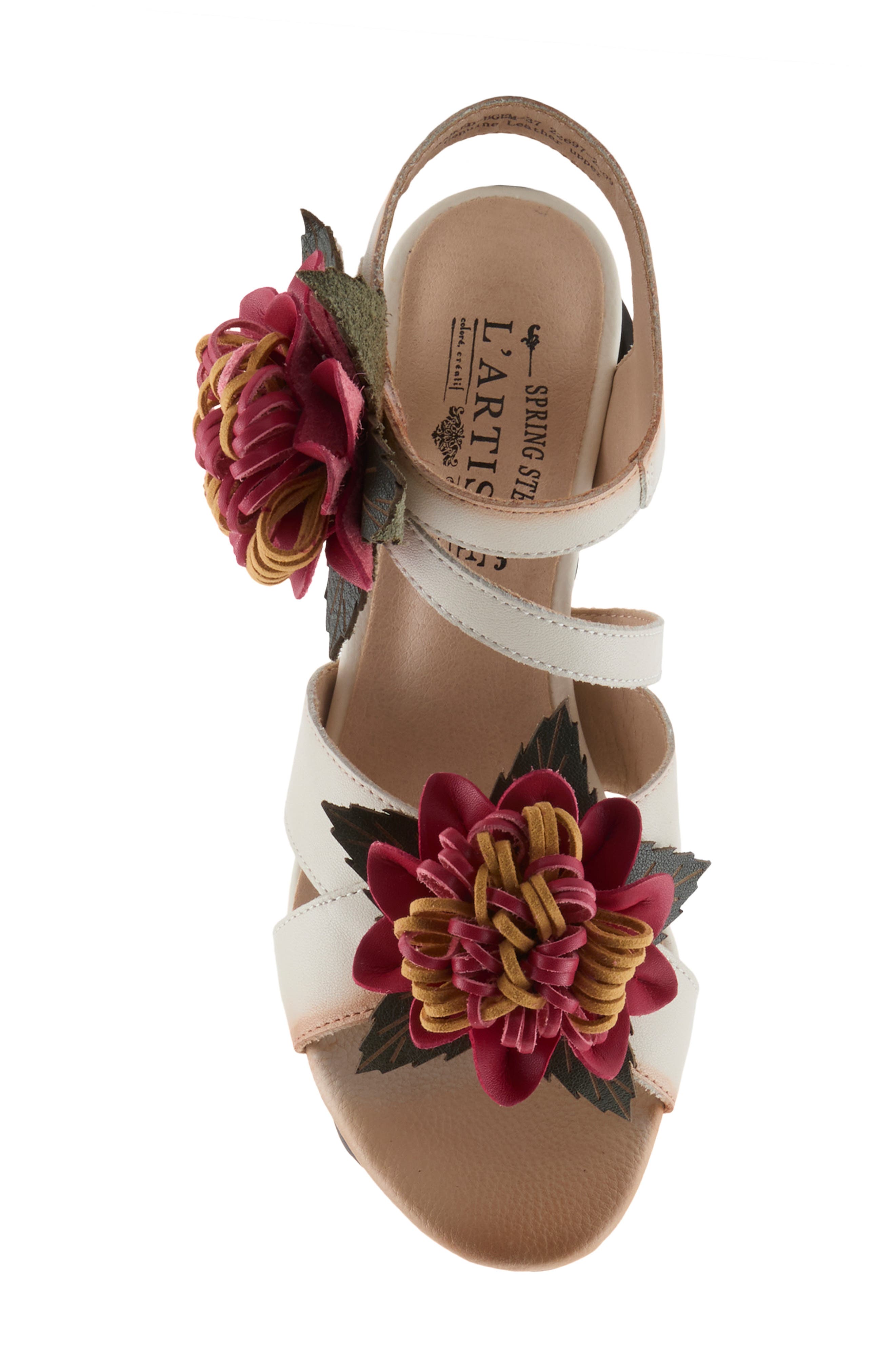 L'Artiste by Spring Step Hooked Ankle Strap Sandal, Alternate, color, Beige Multi