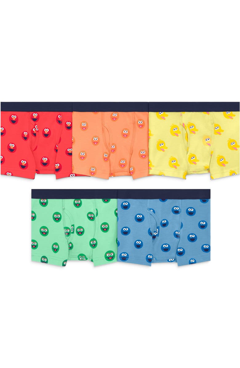 Primary Kids Sesame Street Boxer Brief 5-Pack, Alternate, color, Rainbow Sesame Street Friends