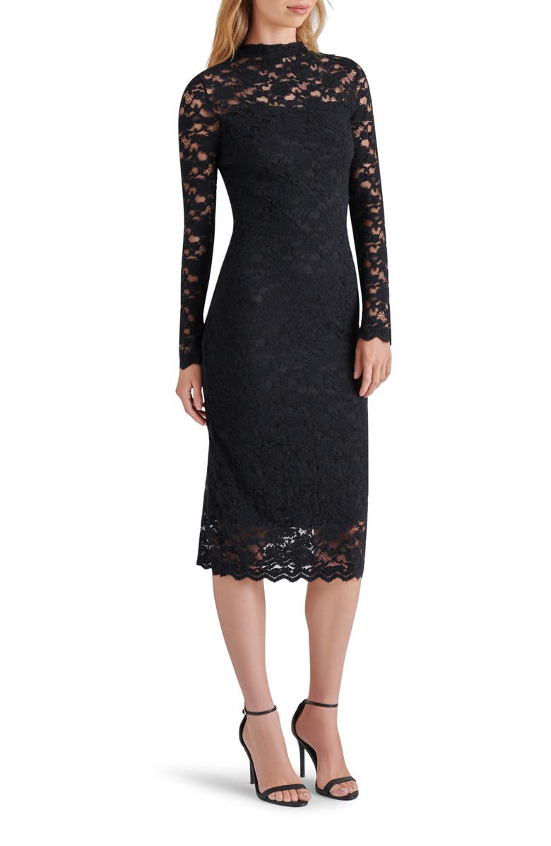Steve Madden Vivienne Long Sleeve Floral Lace Dress, Alternate, color,