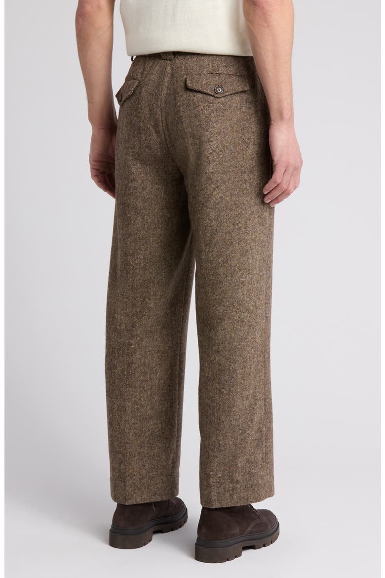 Herringbone Wool Blend Tweed Pants, Alternate, color, BROWN TWEED