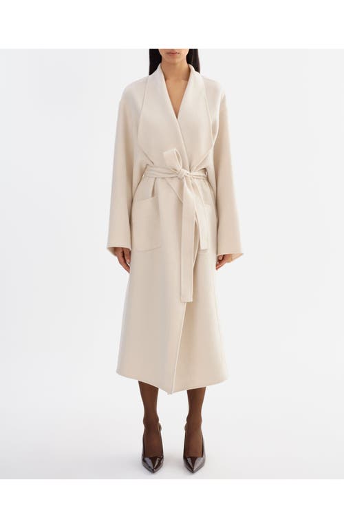 Lamarque Coreen | Belted Wool Maxi Coat In Animal Print