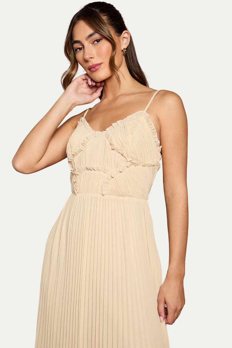 Bridesmaid Dress With Ruffle Detail, Alternate, color, Ivory