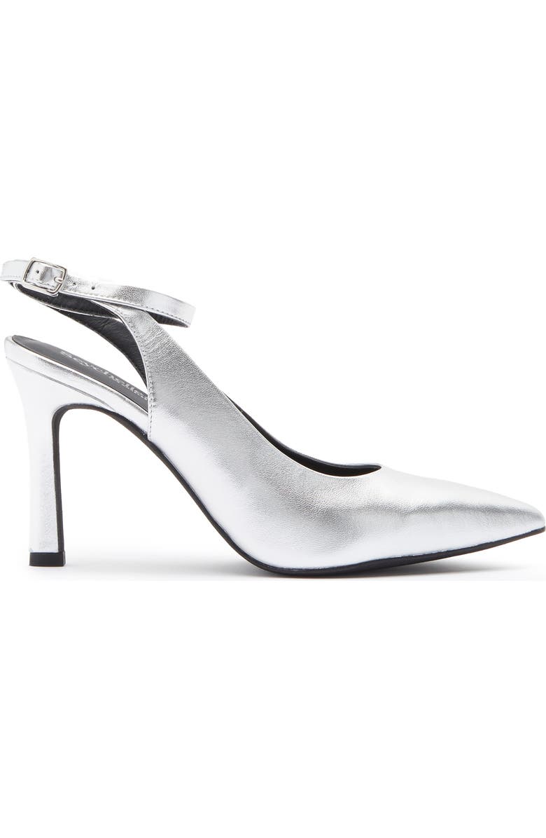 Seychelles Girl Boss Ankle Strap Pointed Toe Pump, Alternate, color, Silver