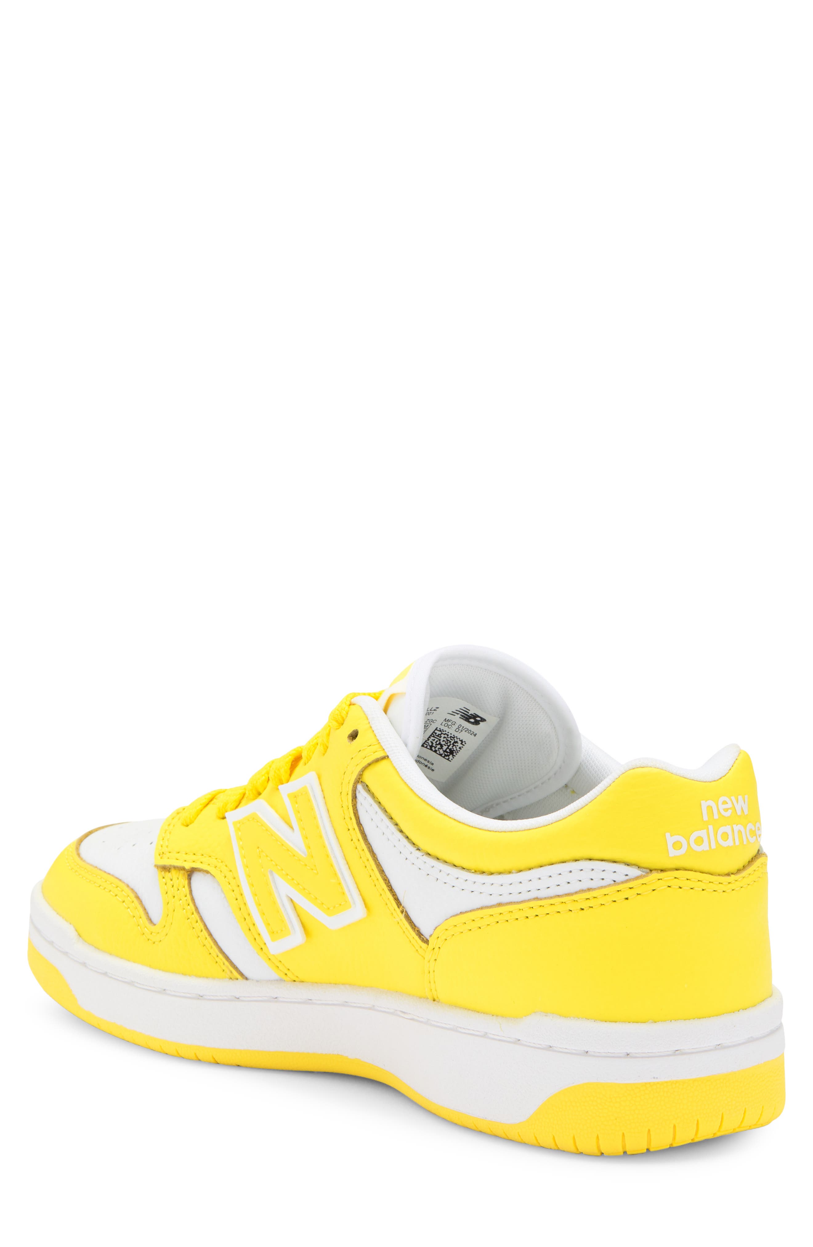 New Balance 480 Basketball Sneaker, Alternate, color, Lemon Zest/ White