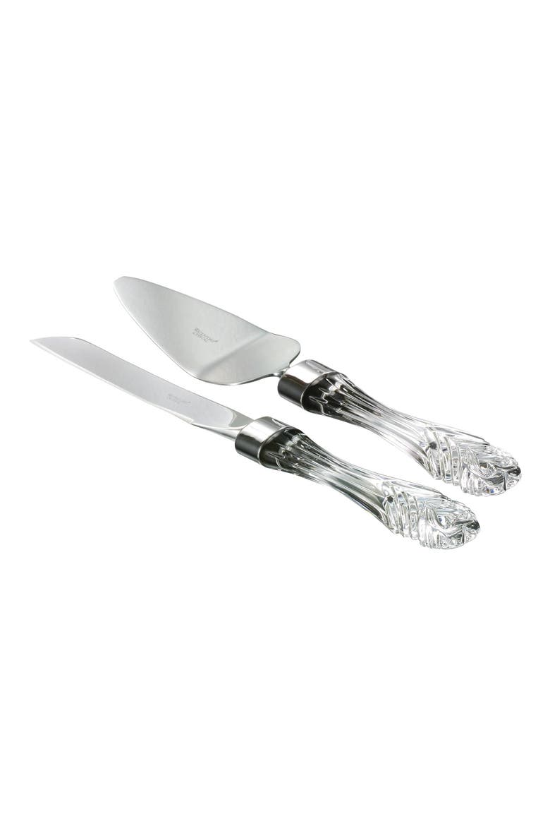 'Wedding' Lead Crystal Cake Knife & Server, Alternate, color, CLEAR