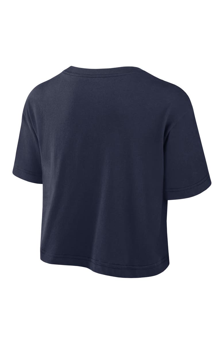 Jordan Brand Women's Jordan Brand Navy Michigan Wolverines Athletic Prep Arch Cropped Performance T-Shirt, Alternate, color,