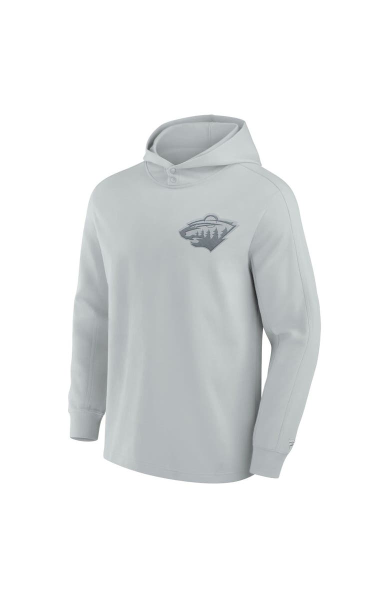 FANATICS Men's Fanatics Gray Minnesota Wild Elements Lightweight Tri-Blend Fleece Hoodie, Alternate, color, 