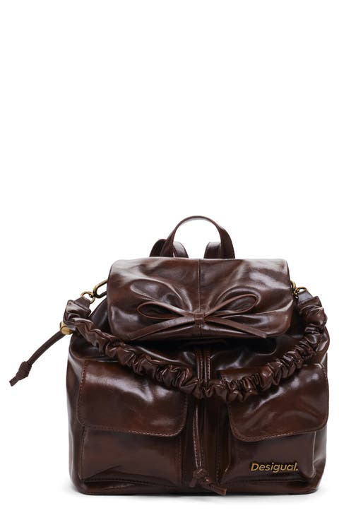 Faux Leather Convertible Backpack