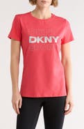 DKNY Rhinestone Glitter Logo T-Shirt