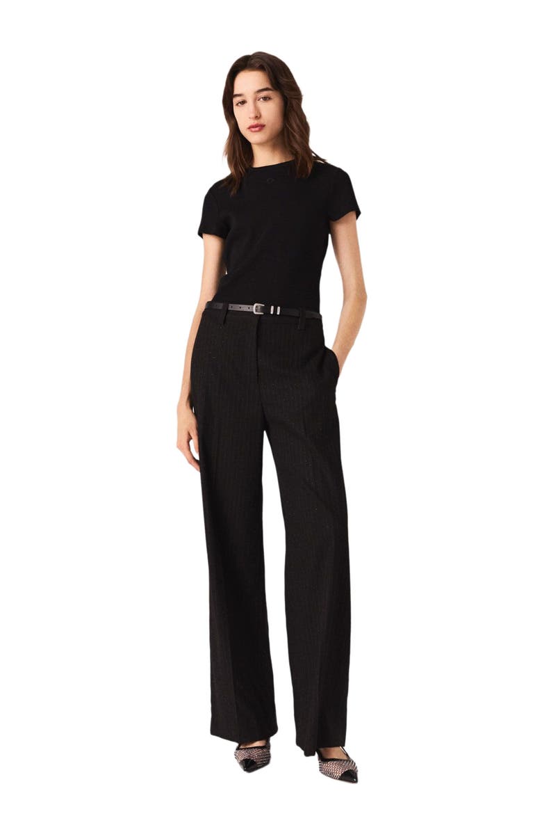 maje Rhinestone suit trousers, Main, color, Black