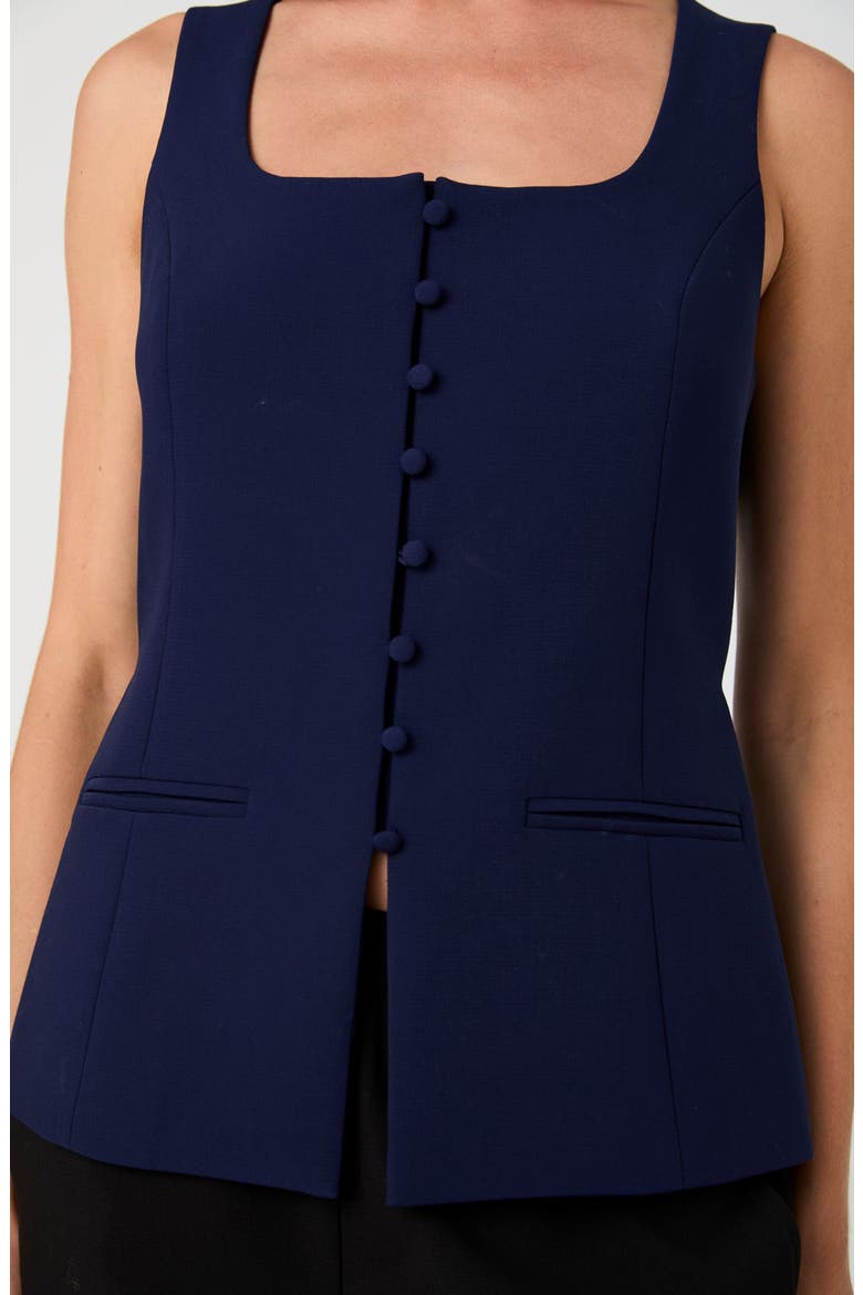 Square Neck Suiting Vest, Alternate, color, NIGHT