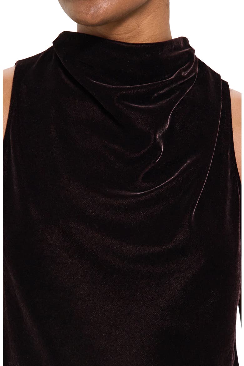 Sleeveless Cowl Neck Stretch Velvet Top, Alternate, color, MINK