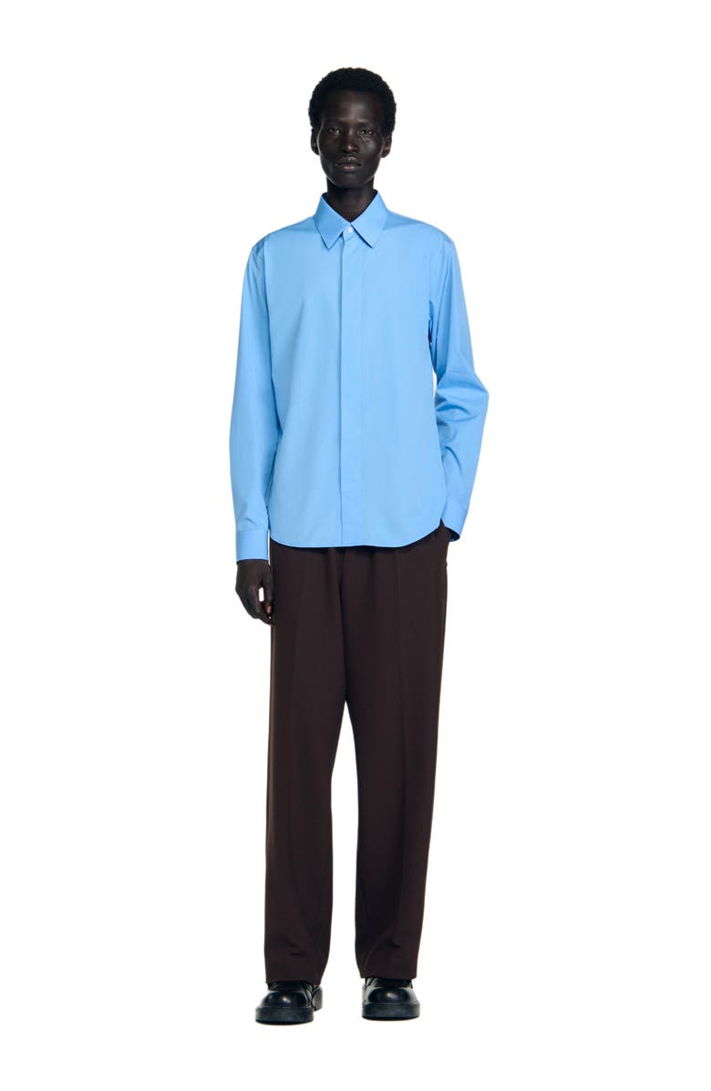 SANDRO Plain shirt, Alternate, color, Blue Office