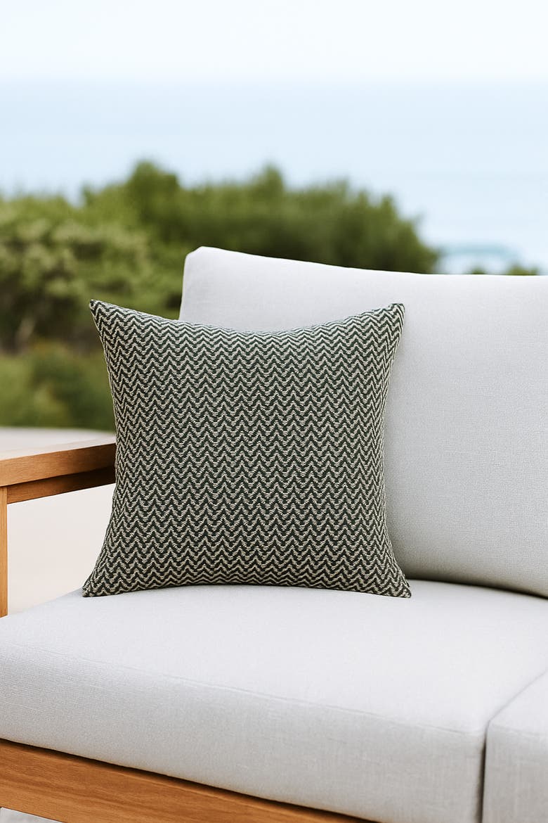 Herringbone Bay Pillow, Alternate, color, Black