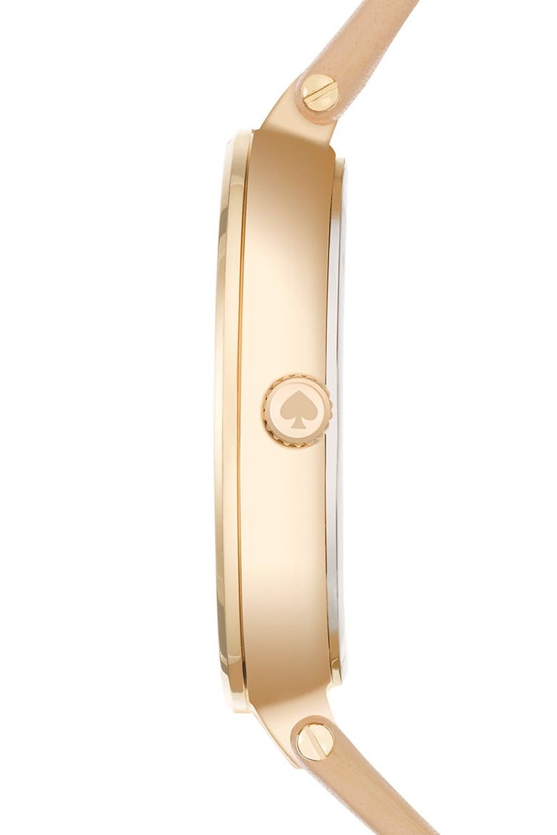 'perry' crystal accent leather strap watch, 38mm, Alternate, color, VACHETTA