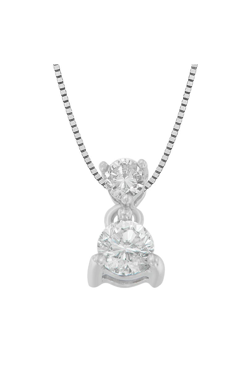 Haus of Brilliance 14K White Gold 1/2 cttw Round Cut Diamond Pendant Necklace, Main, color, White