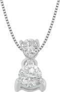 Haus of Brilliance 14K White Gold 1/2 cttw Round Cut Diamond Pendant Necklace