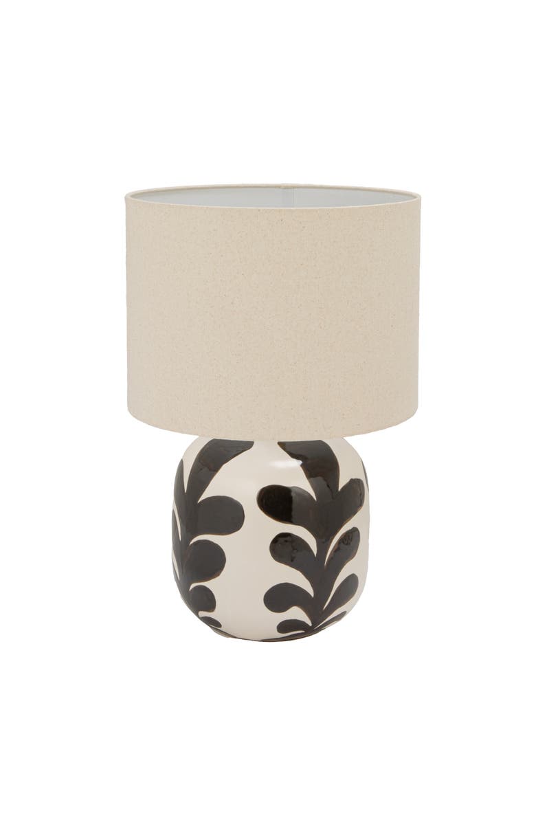 Storied Home Table Lamp with Linen Shade and Inline Switch, Main, color, White