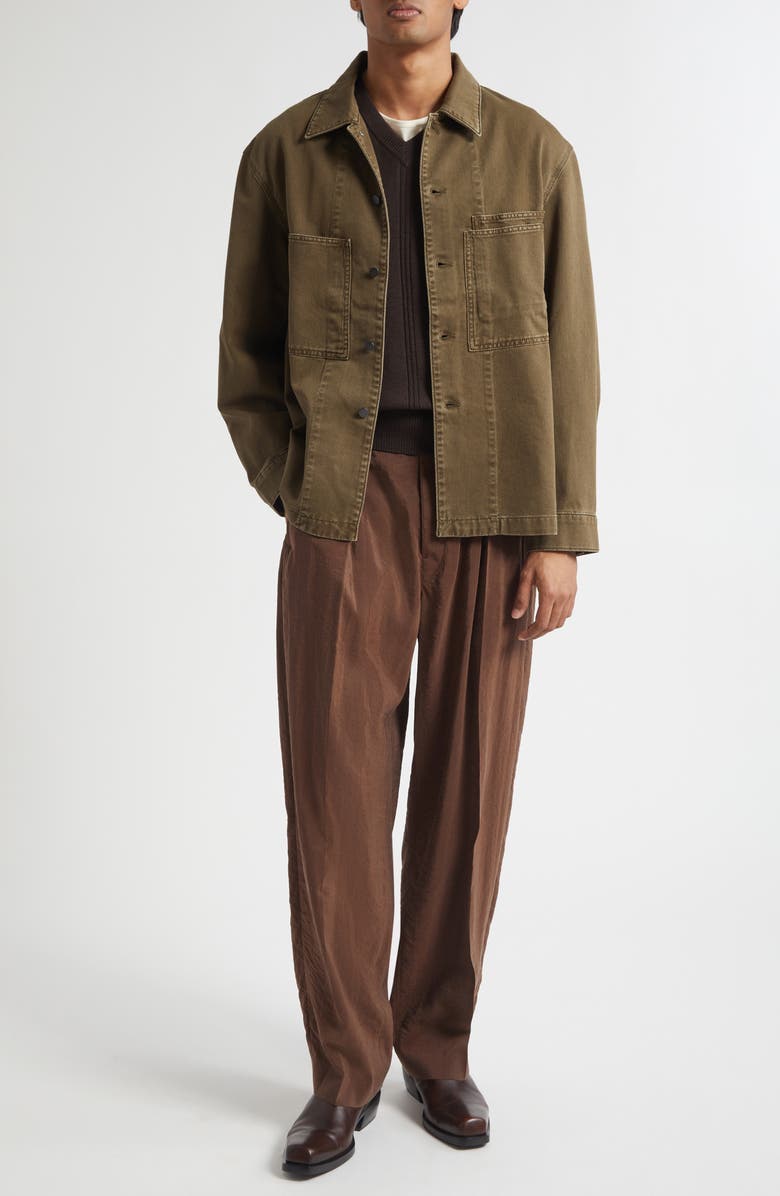 Lemaire Workwear Denim Overshirt, Alternate, color, Moss Green