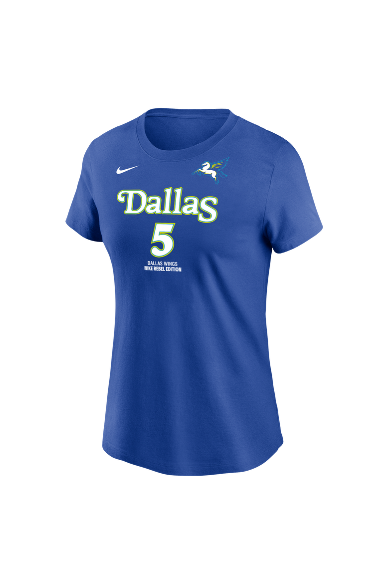 Women's Nike Paige Bueckers Blue Dallas Wings Rebel Edition Name & Number T-Shirt, Alternate, color, Blue