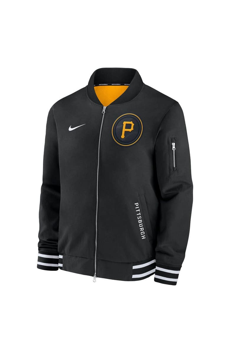 Nike Men's Nike Black Pittsburgh Pirates Authentic Collection City Connect Full-Zip Bomber Jacket, Alternate, color, Black