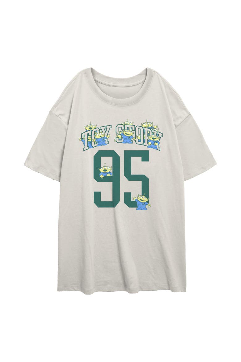 Junior's Varsity 95 Aliens Short Sleeve Oversized T-shirt, Main, color, Egret