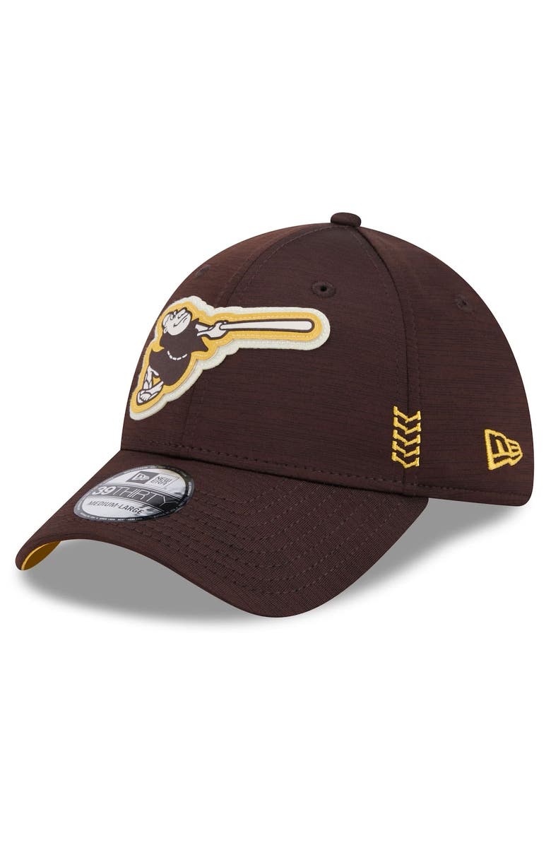 New Era Men's New Era Brown San Diego Padres 2024 Clubhouse 39THIRTY Flex Fit Hat, Main, color,