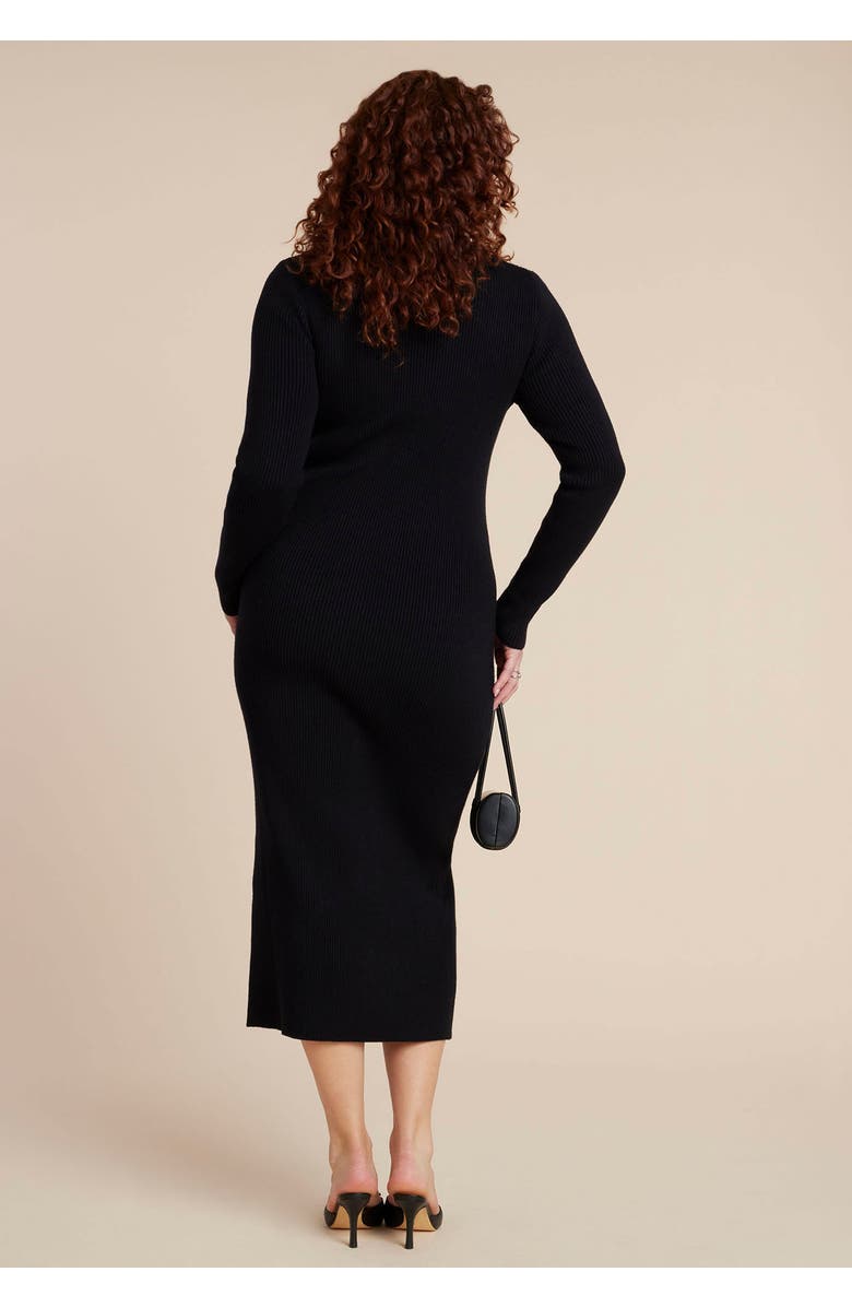 ELOQUII Heart Cutout Midi Dress, Alternate, color, Black Onyx