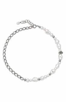 REBL Liquid Faux Pearl & Chain Necklace
