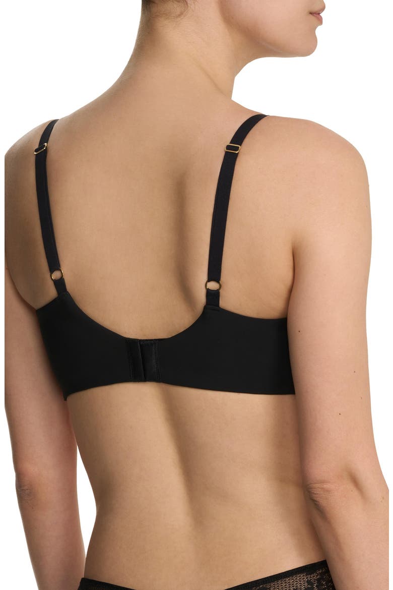 Heavenly Full Coverage Longline Lace T-Shirt Bra, Alternate, color, BLACK