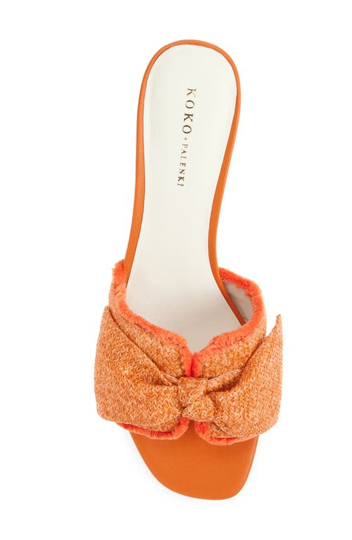 Koko + Palenki Samantha Raffia Slide Sandal In Carrot Raffia