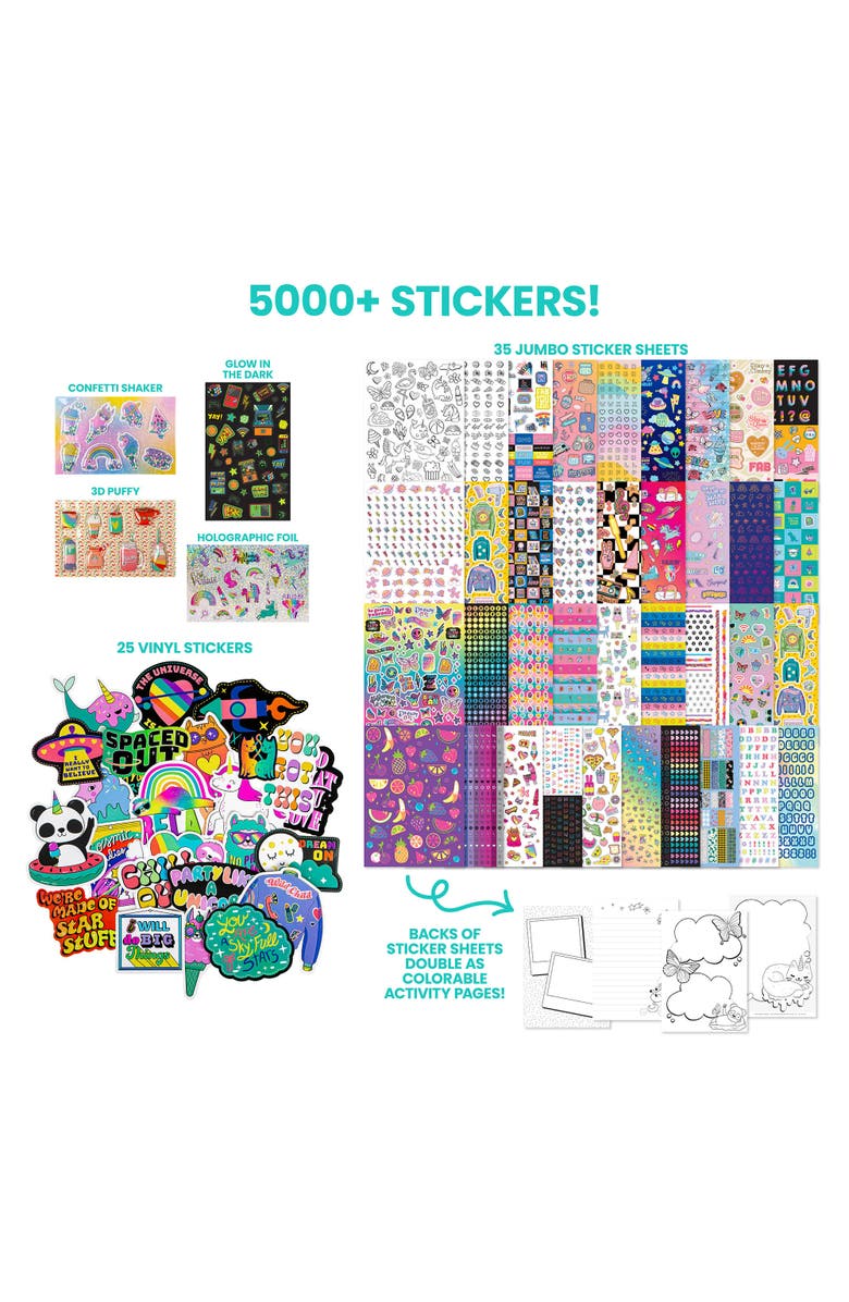 Fashion Angels 5,000+ Ultimate Sticker Set Vinyl, 3D & Puffy Stickers, Alternate, color, Multicolored