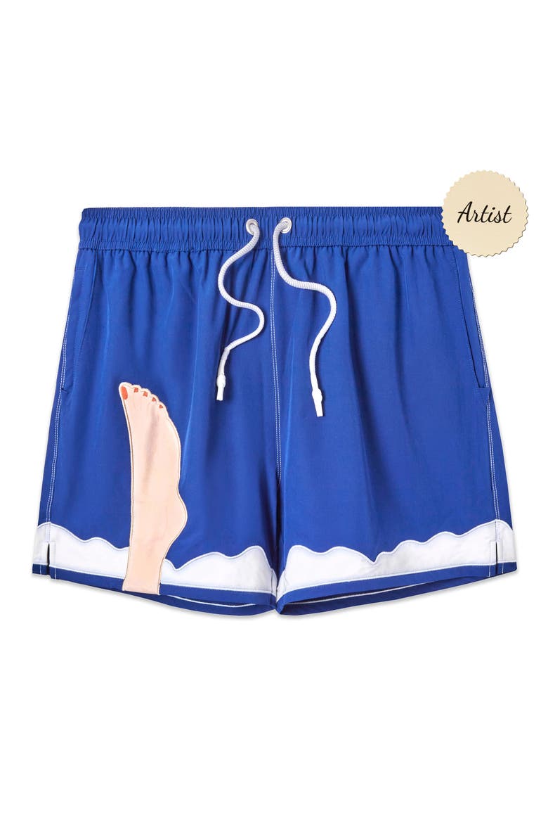 'Tom Wesselmann - Seascape #2' Swim Trunks, Main, color, Blue