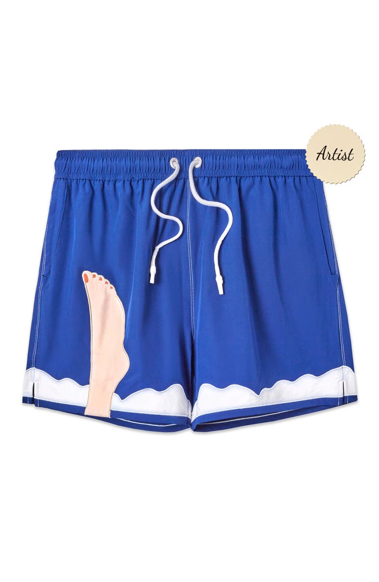 Tombolo 'Tom Wesselmann - Seascape #2' Swim Trunks, Main, color, Blue