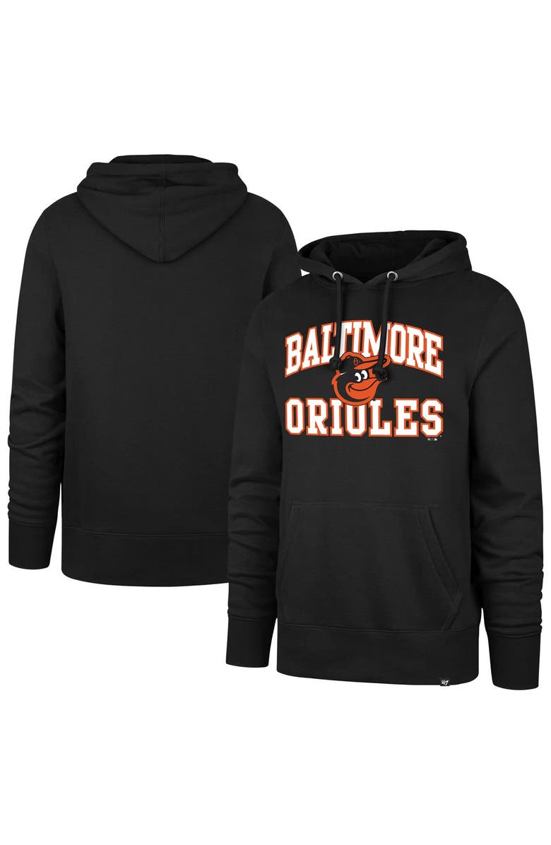 '47 Men's '47  Black Baltimore Orioles Velocity Headline Pullover Hoodie, Main, color, Black