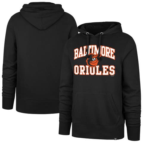 Men's '47  Black Baltimore Orioles Velocity Headline Pullover Hoodie