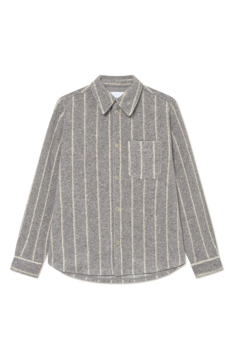 Les Deux Lennon Stripe Overshirt, Alternate, color, Grey Melange
