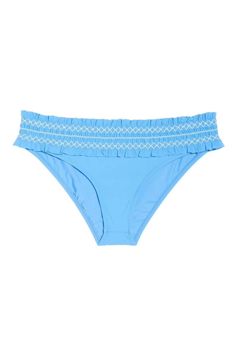 Costa Smocked Hipster Bikini Bottoms (Nordstrom Exclusive), Alternate, color, BLUE DUSK / WHITE