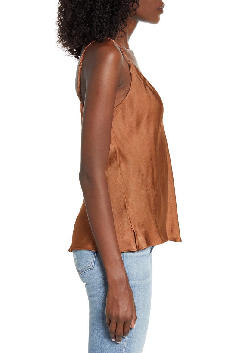 V-Neck Satin Camisole, Alternate, color, COPPER