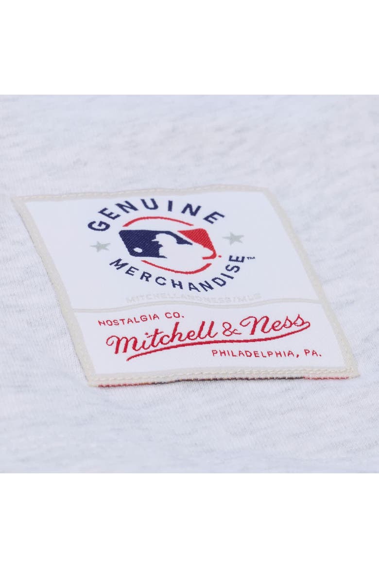 Women's Mitchell & Ness  Heather Gray San Diego Padres Script Cropped Boxy T-Shirt, Alternate, color, Heather Gray