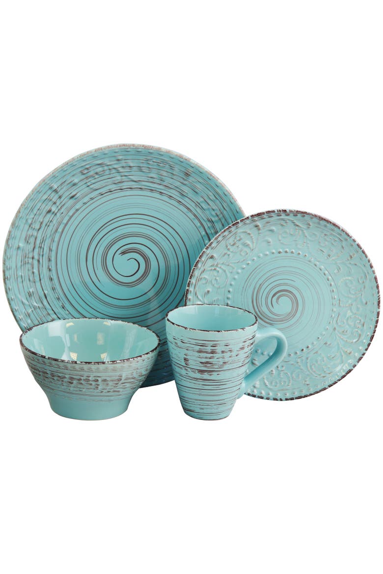 Malibu Waves 16-Piece Dinnerware Set, Alternate, color, Blue