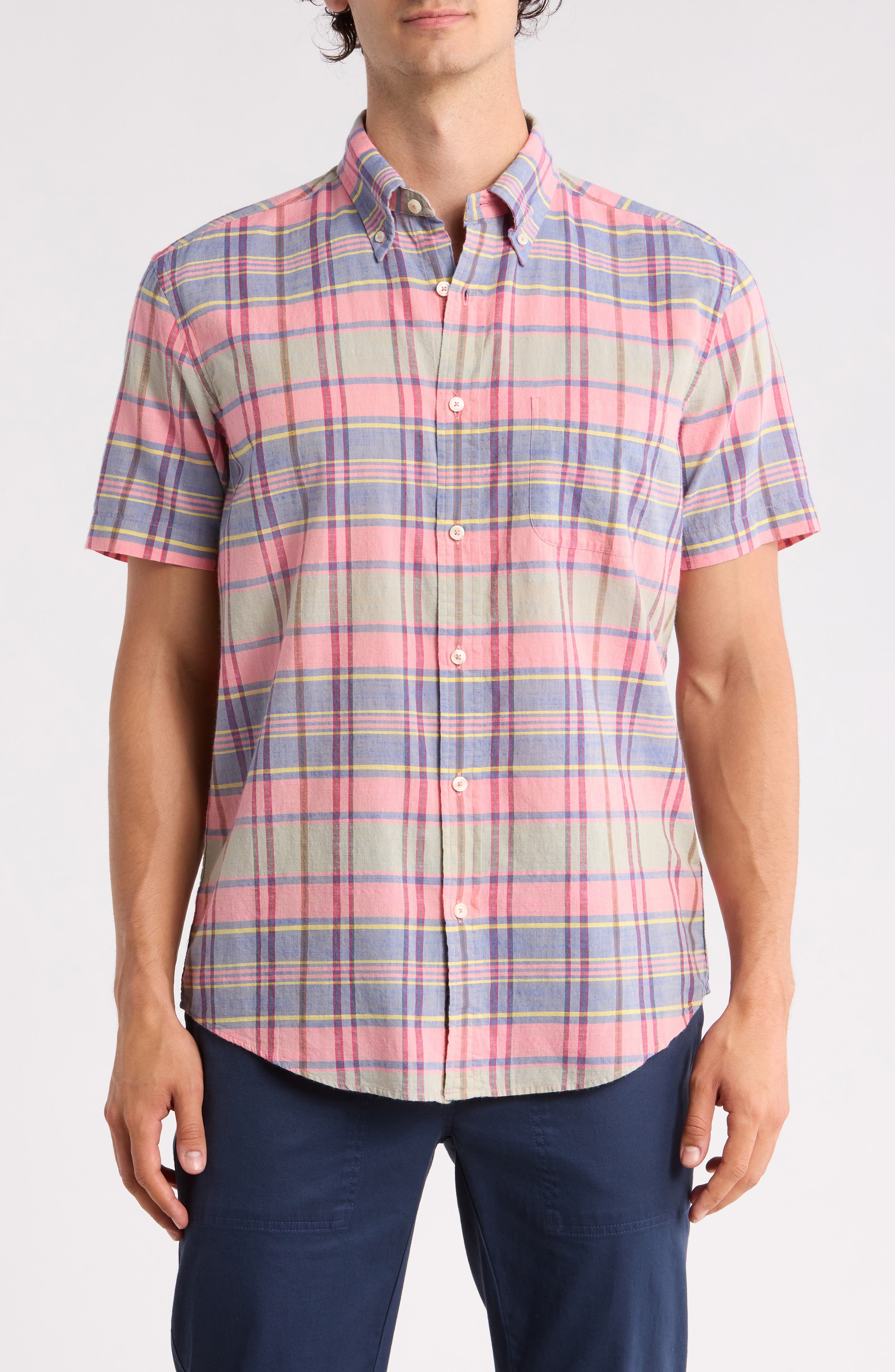 Brooks Brothers Sport Fit Short Sleeve Cotton Button-Up Shirt