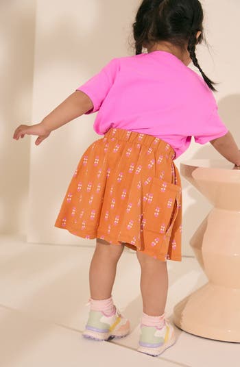 Kids' Pink Flaningo Cotton Top & Skirt Set