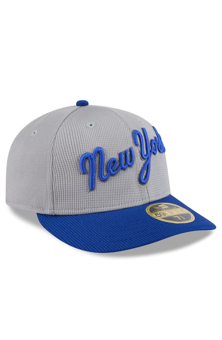 New Era Men's New Era  Gray/Royal New York Mets 2025 Batting Practice Low Profile 59FIFTY Fitted Hat, Alternate, color, 