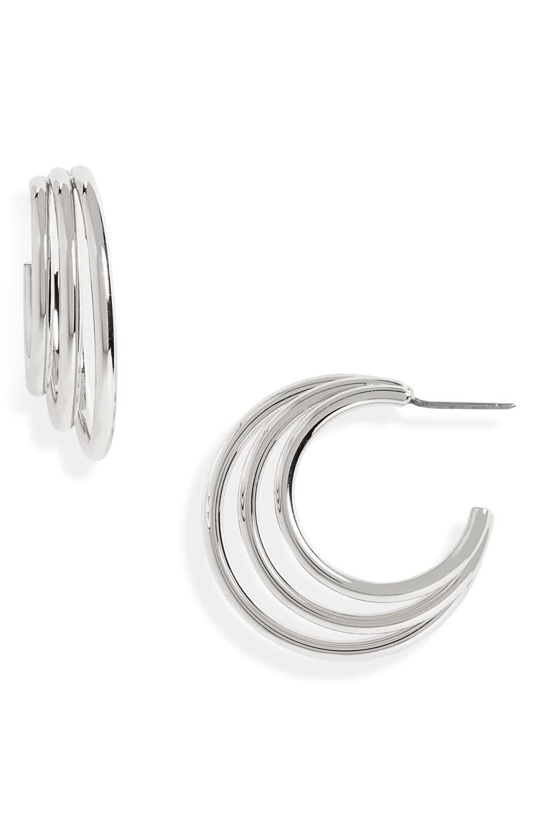 Halogen<sup>®</sup> Triple Hoop Earrings, Main, color,