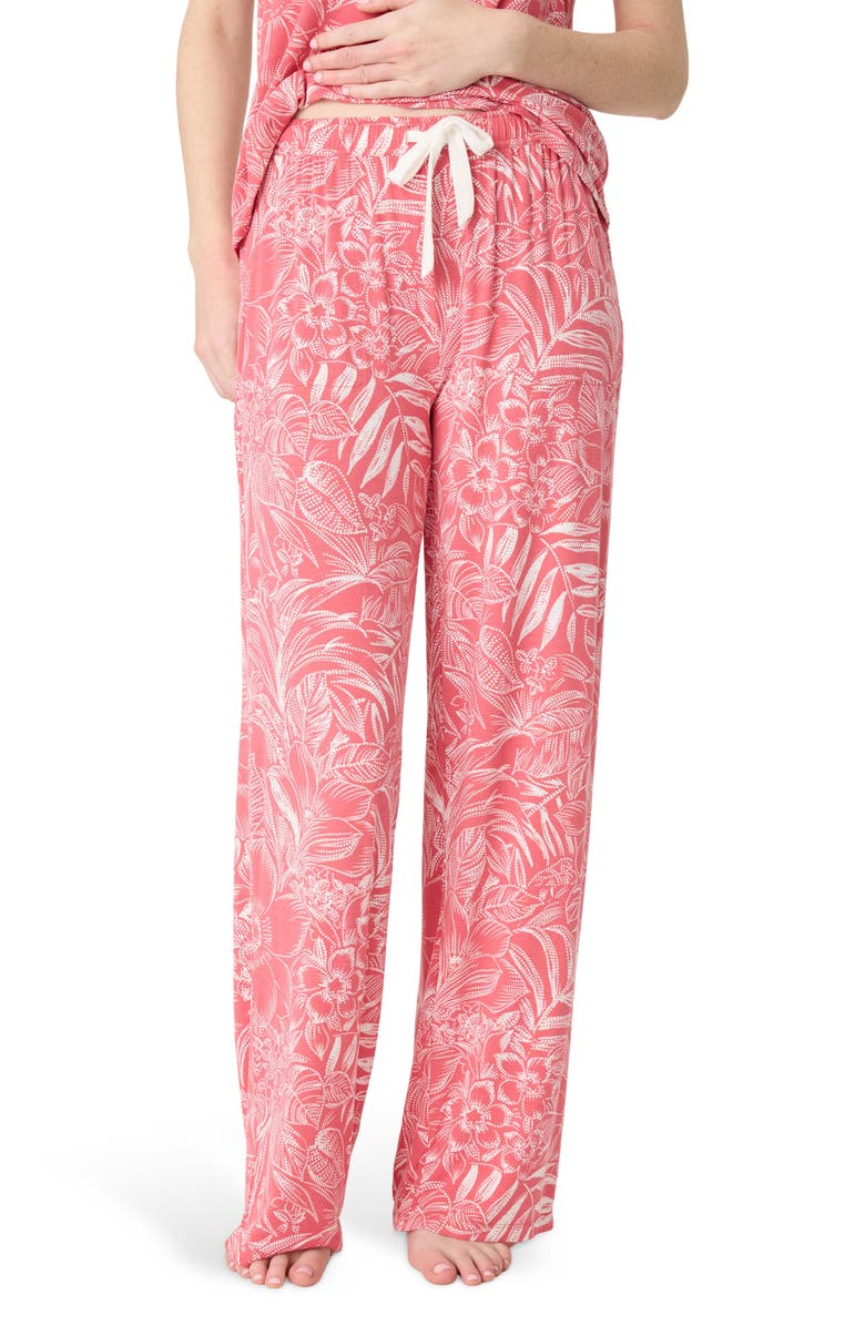 PJ Salvage Lazy Days Pajama Pants, Main, color, Deep Rose