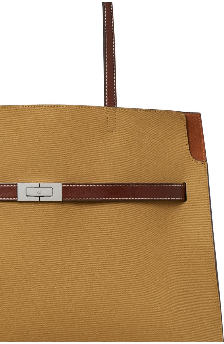 Tory Burch Lee Radziwill Canvas Tote, Alternate, color, Khaki